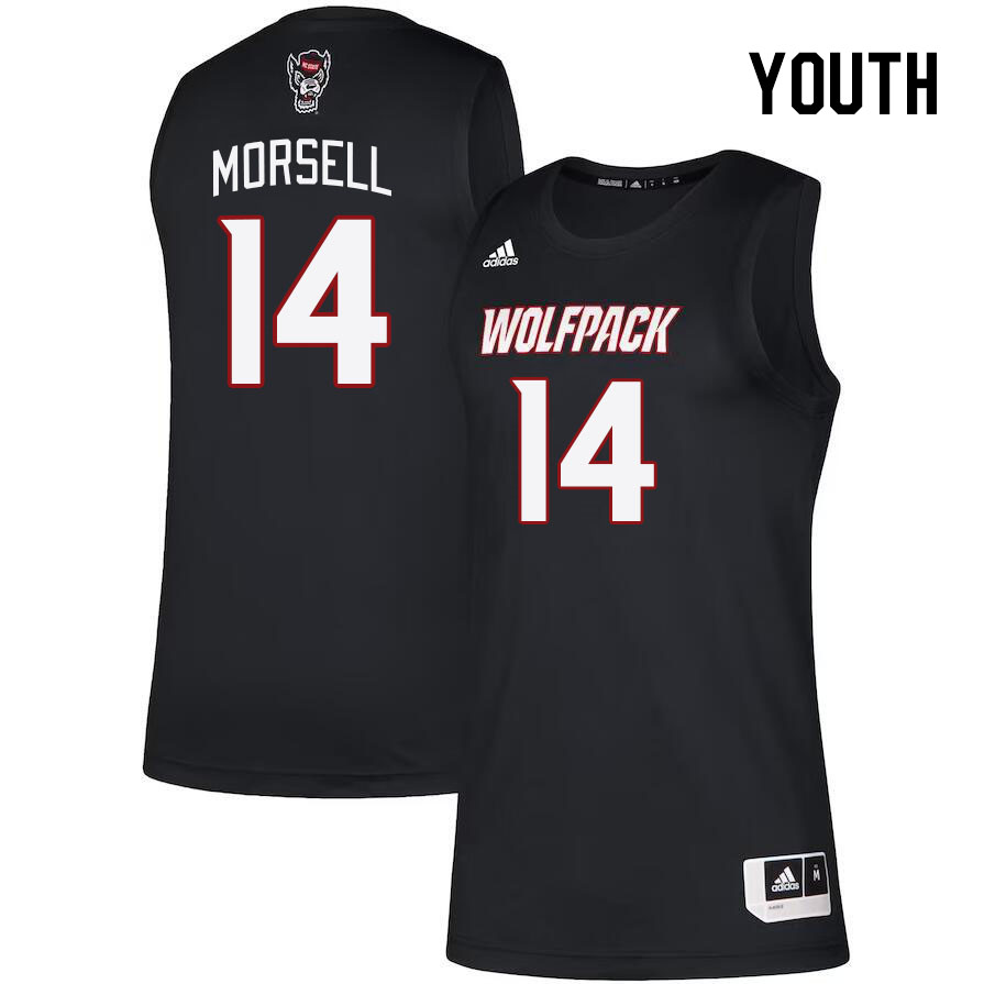 Youth #14 Casey Morsell NC State Wolfpack College Basketball Jerseys Stitched Sale-Black